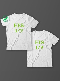 Парные футболки для молодоженов и для двоих влюбленных, для мужа и жены Her&His
