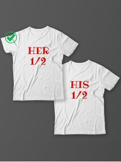 Парные футболки для молодоженов и для двоих влюбленных, для мужа и жены Her&His