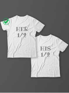 Парные футболки для молодоженов и для двоих влюбленных, для мужа и жены Her&His