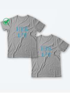 Красивые парные футболки с надписями/для влюбленных с принтом Her&His