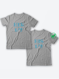 Красивые парные футболки с надписями/для влюбленных с принтом Her&His