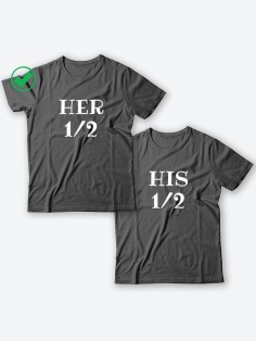 Парные футболки для молодоженов и для двоих влюбленных, для мужа и жены Her&His