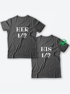 Парные футболки для молодоженов и для двоих влюбленных, для мужа и жены Her&His