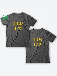 Парные футболки для молодоженов и для двоих влюбленных, для мужа и жены Her&His