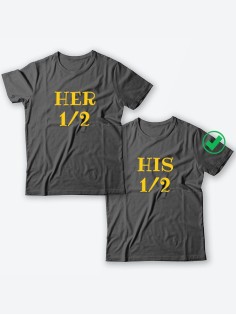 Парные футболки для молодоженов и для двоих влюбленных, для мужа и жены Her&His