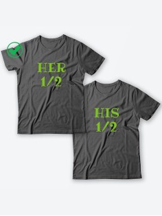 Парные футболки для молодоженов и для двоих влюбленных, для мужа и жены Her&His