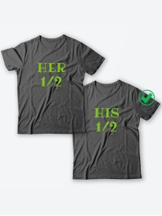 Парные футболки для молодоженов и для двоих влюбленных, для мужа и жены Her&His