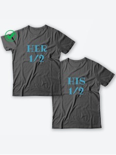 Парные футболки для молодоженов и для двоих влюбленных, для мужа и жены Her&His