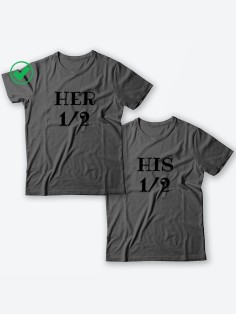 Парные футболки для молодоженов и для двоих влюбленных, для мужа и жены Her&His