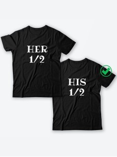 Парные футболки для молодоженов и для двоих влюбленных, для мужа и жены Her&His