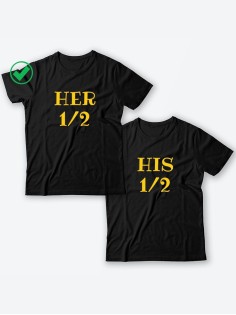 Парные футболки для молодоженов и для двоих влюбленных, для мужа и жены Her&His