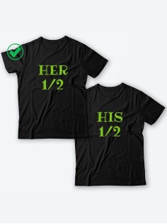 Парные футболки для молодоженов и для двоих влюбленных, для мужа и жены Her&His