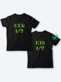 Парные футболки для молодоженов и для двоих влюбленных, для мужа и жены Her&His
