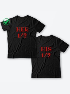 Парные футболки для молодоженов и для двоих влюбленных, для мужа и жены Her&His