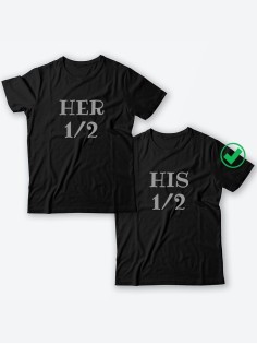 Парные футболки для молодоженов и для двоих влюбленных, для мужа и жены Her&His