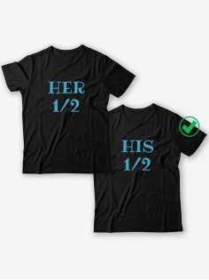 Парные футболки для молодоженов и для двоих влюбленных, для мужа и жены Her&His