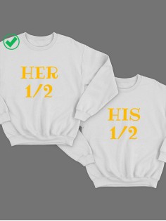 Парные свитшоты с надписью Her&His
