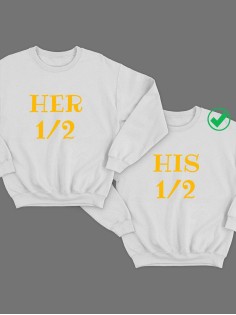 Парные свитшоты с надписью Her&His