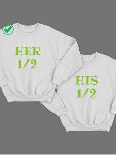 Парные свитшоты с надписью Her&His