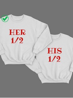 Парные свитшоты с надписью Her&His