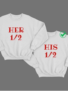 Парные свитшоты с надписью Her&His