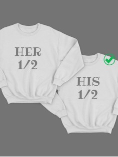Парные свитшоты с надписью Her&His