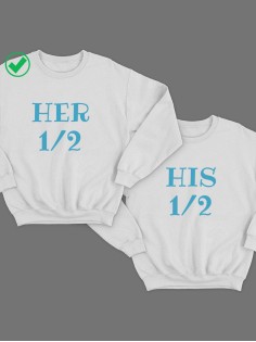 Парные свитшоты с надписью Her&His
