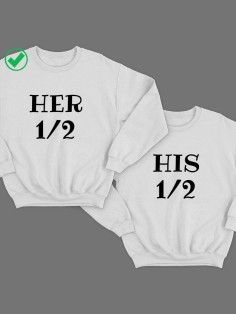 Парные свитшоты с надписью Her&His
