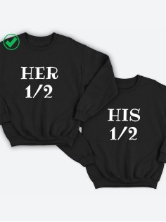 Парные свитшоты с надписью Her&His