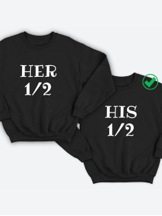 Парные свитшоты с надписью Her&His