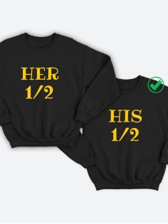 Парные свитшоты с надписью Her&His