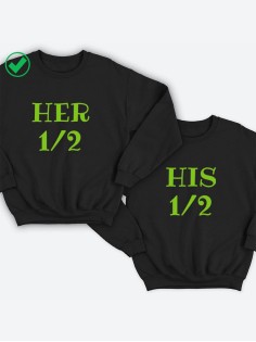 Парные свитшоты с надписью Her&His