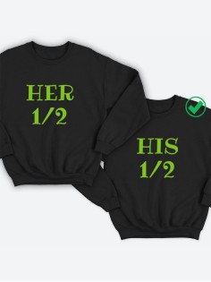 Парные свитшоты с надписью Her&His