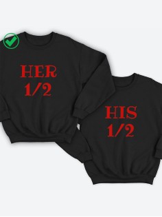 Парные свитшоты с надписью Her&His