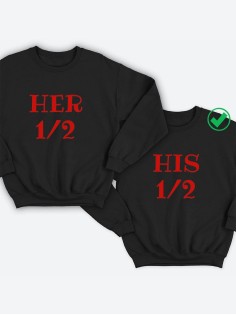 Парные свитшоты с надписью Her&His