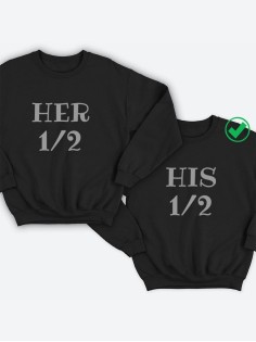 Парные свитшоты с надписью Her&His