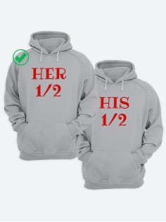 Парные толстовки для двоих с надписью Her&His/худи для влюбленных с принтом