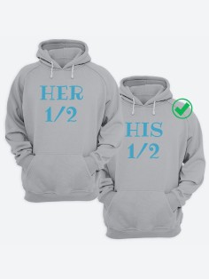 Парные толстовки для двоих с надписью Her&His/худи для влюбленных с принтом