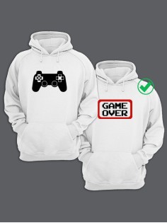 Толстовка парная оверсайз худи с принтом