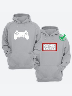 Толстовка парная оверсайз худи с принтом