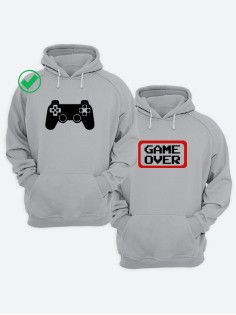 Толстовка парная оверсайз худи с принтом