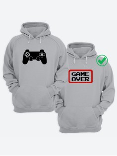 Толстовка парная оверсайз худи с принтом