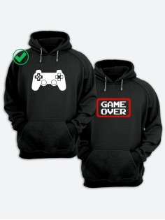 Толстовка парная оверсайз худи с принтом