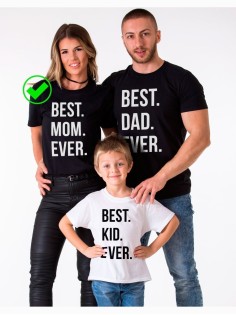 Футболка Фэмили Лук для всей семьи в одном стиле Best Mom. Dad. Kid. Ever. / Family Look