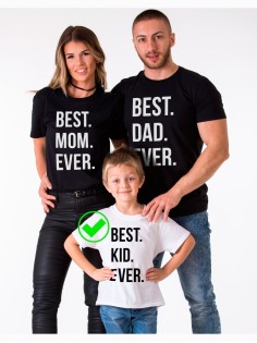 Футболка Фэмили Лук для всей семьи в одном стиле Best Mom. Dad. Kid. Ever. / Family Look детск.