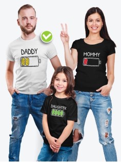Футболки family look для всей семьи с принтом BATARY | Прикольные одинаковые семейные футболки