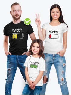 Футболки family look для всей семьи с принтом BATARY | Прикольные одинаковые семейные футболки