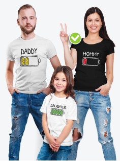 Футболки family look для всей семьи с принтом BATARY | Прикольные одинаковые семейные футболки