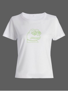Футболка с прикольным принтом "Лягушка"/Оригинальная, модная и смешная женская с надписью
