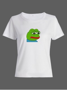 Футболка с прикольным принтом "Лягушка"/Оригинальная, модная и смешная женская с надписью